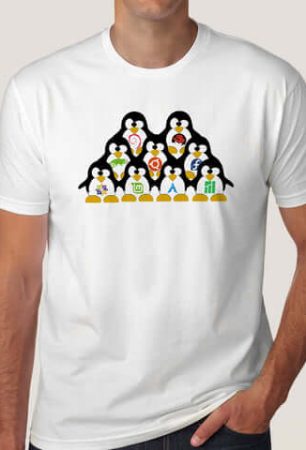 Tux Army Linux T-shirt for Men.