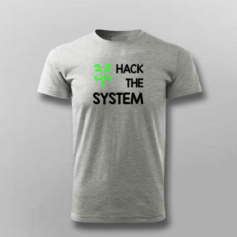 HACK THE SYSTEM Programming T-shirt For Men