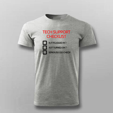 Tech Support Checklist Funny Programmer T-shirt For Men