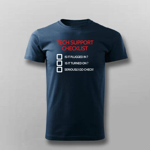 Tech Support Checklist Funny Programmer T-shirt For Men