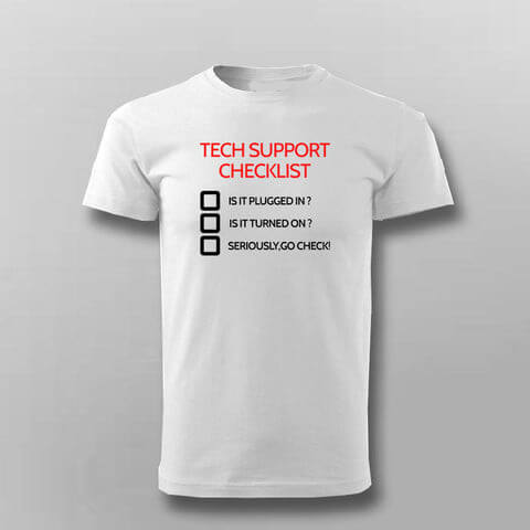 Tech Support Checklist Funny Programmer T-shirt For Men